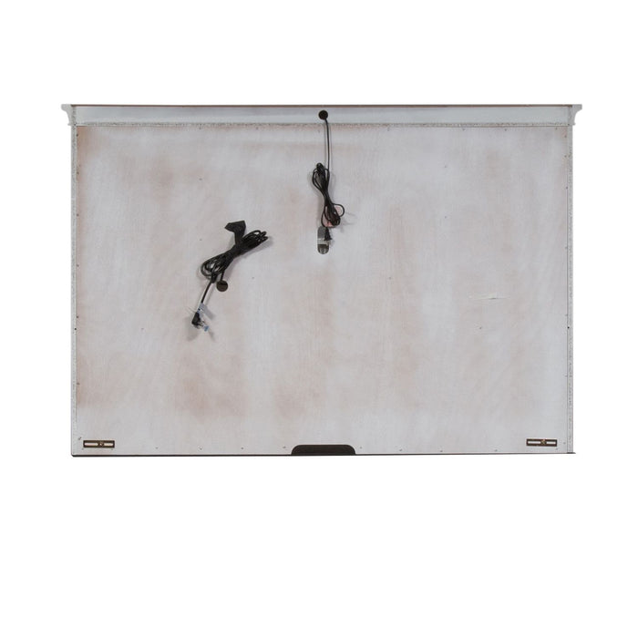 Allyson Park - Jr Executive Credenza Hutch - Wirebrushed White / Charcoal