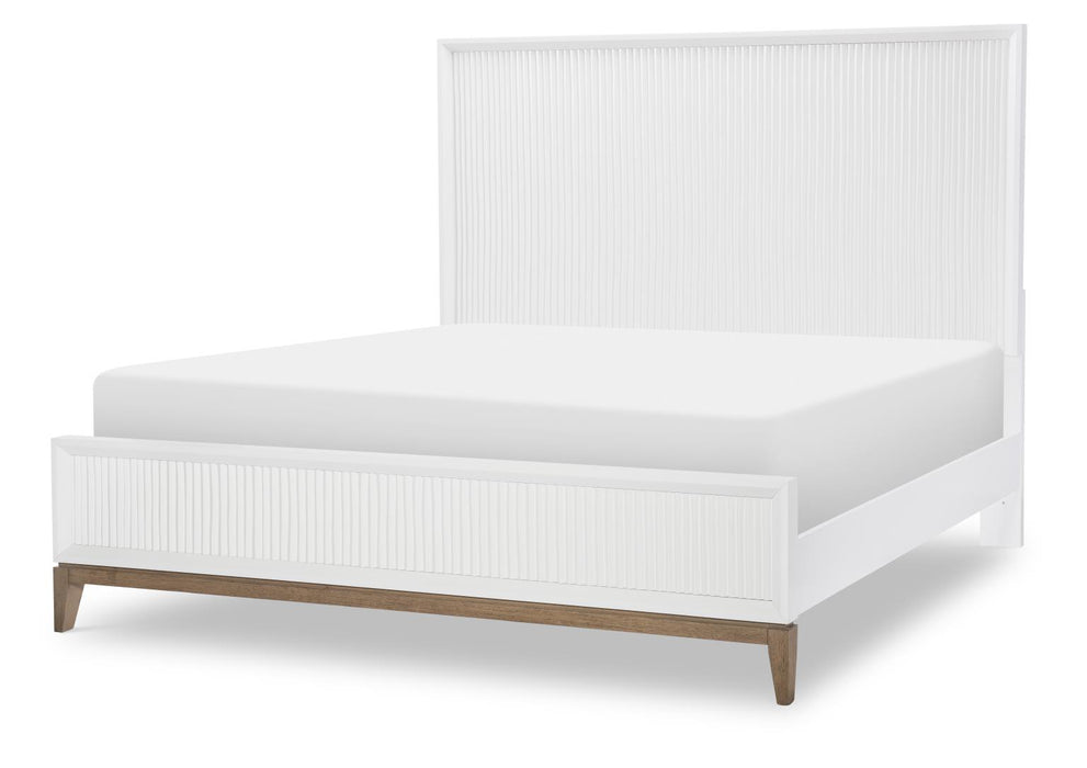 Melrose - King Sculpted Panel Footboard - Cloud White And Desert Oak