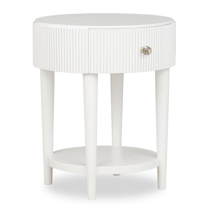 Adeline - Round Nightstand - Cloud White