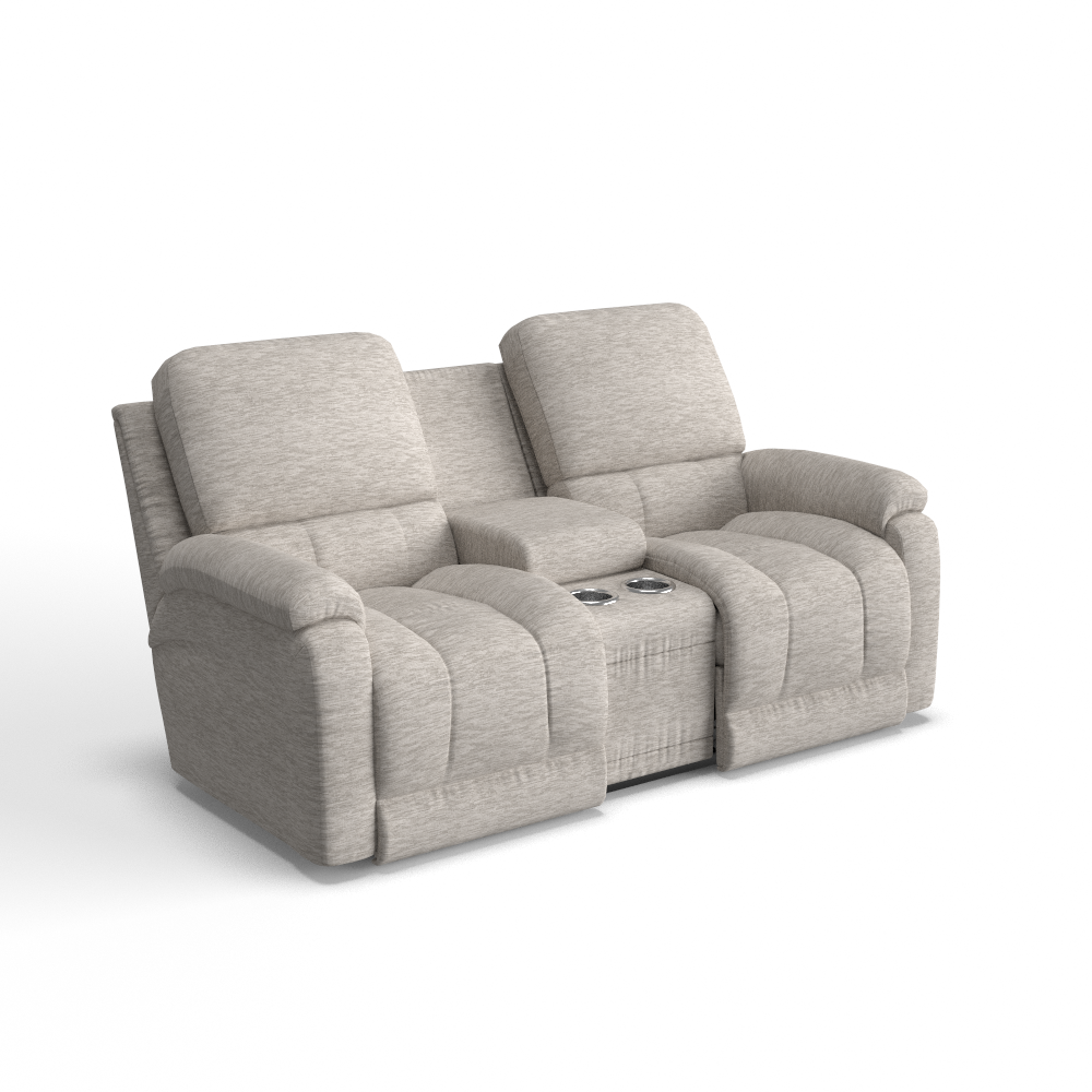 La-Z-Boy Greyson 449530 reclining loveseat with console in Oyster D212533, configured product view