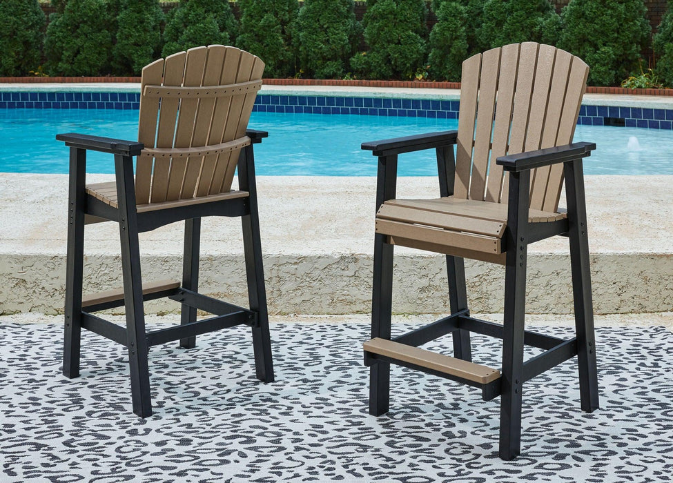 Fairen Trail - Black / Driftwood - Tall Barstool (Set of 2)
