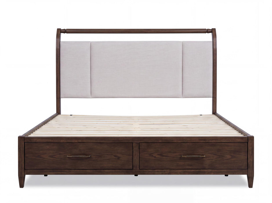 Reflections - Queen Sleigh Storage Footboard - Dark Roast