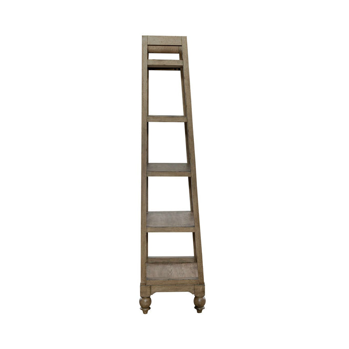 Americana Farmhouse - Wood Leaning Pier Bookcase - Dusty Taupe