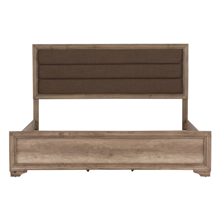 Sun Valley - King Upholstered Panel Headboard & Footboard - Light Brown