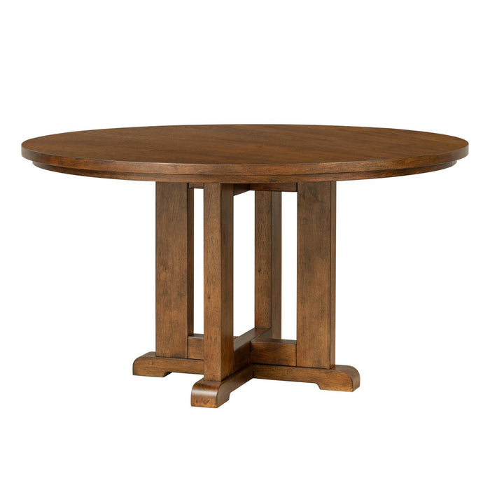 Lake House - Complete Round Pedestal Dining Table - Pinecone