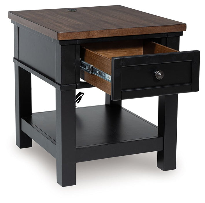 Wildenauer - Brown / Black - Rectangular End Table