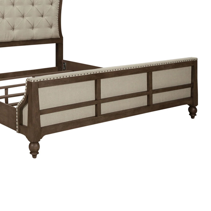 Americana Farmhouse - King Upholstered Shelter Footboard - Light Brown