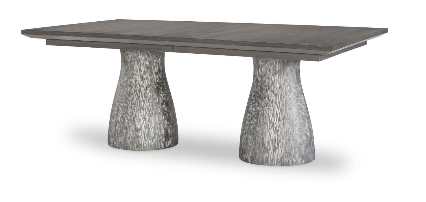 Terra Luna - Rectangle Double Pedestal Table Base - White Cloud & Nightfall
