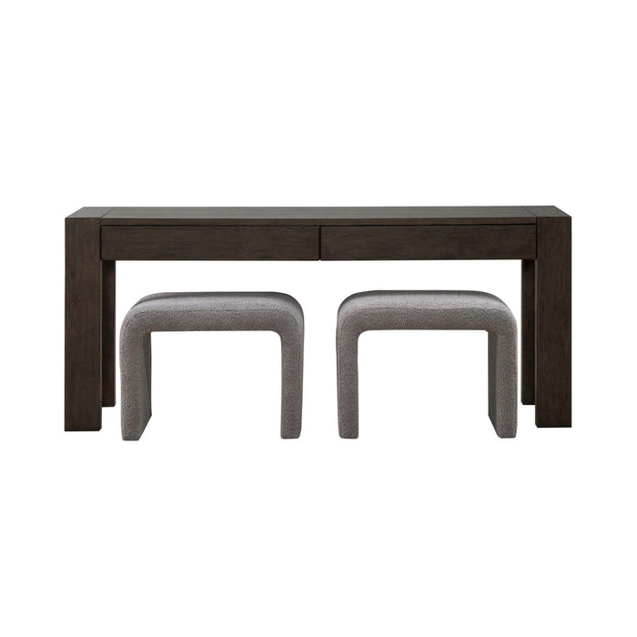 Cascade Falls - 3 Piece Set - Satin Espresso / Gray