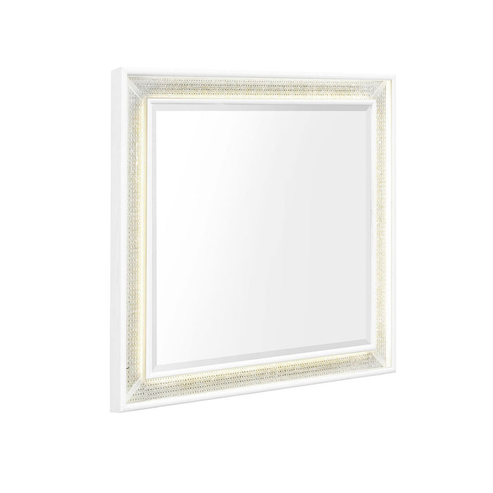 Reflections - Vanity Mirror - Pearl White & Rhinestone
