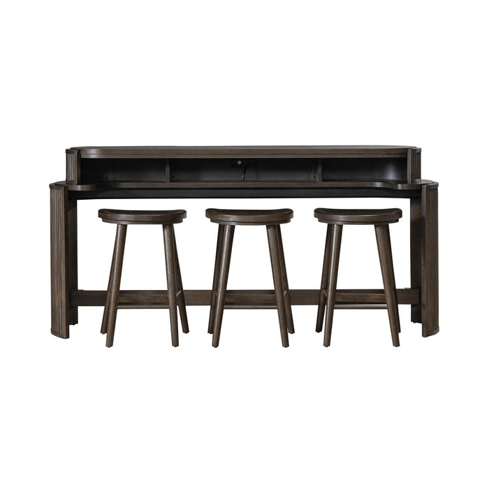 City View - 4 Piece Table Set (Console Bar Table & 3 Console Stools) - Coffee Bean