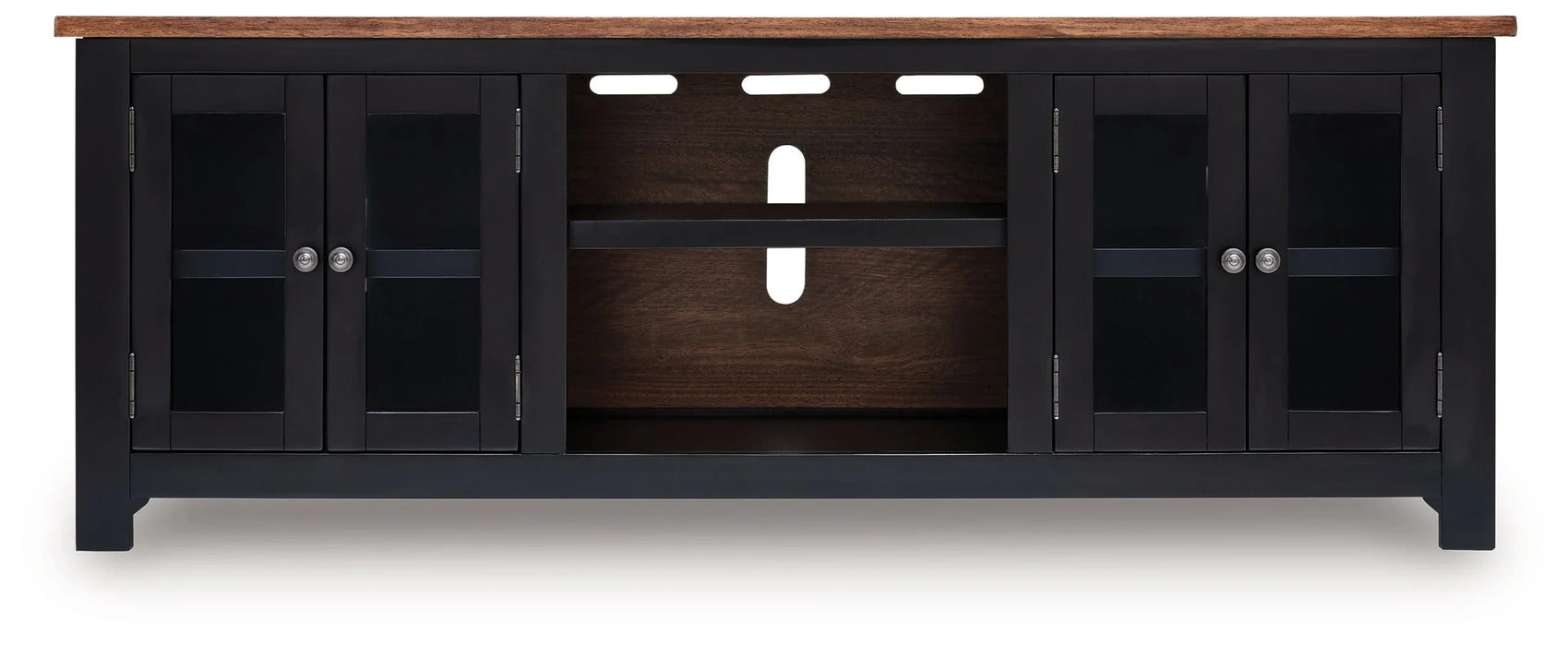 Wildenauer - Brown / Black - XL TV Stand With Fireplace Option