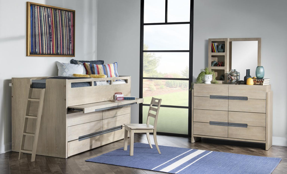 District - Side Frame With Slats - Weathered Oak