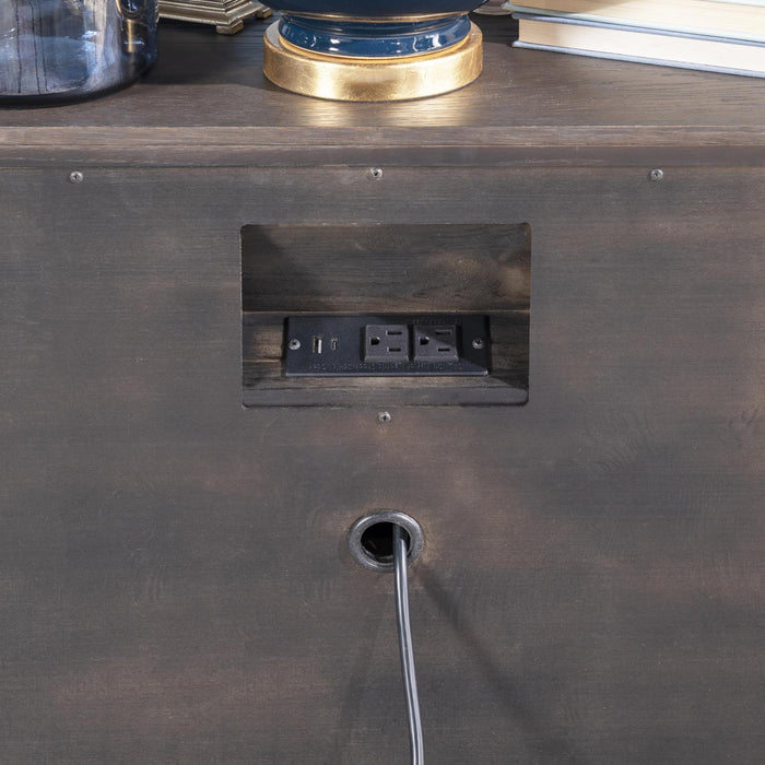 Lancia - 2 Drawer Nightstand - Charred Oak