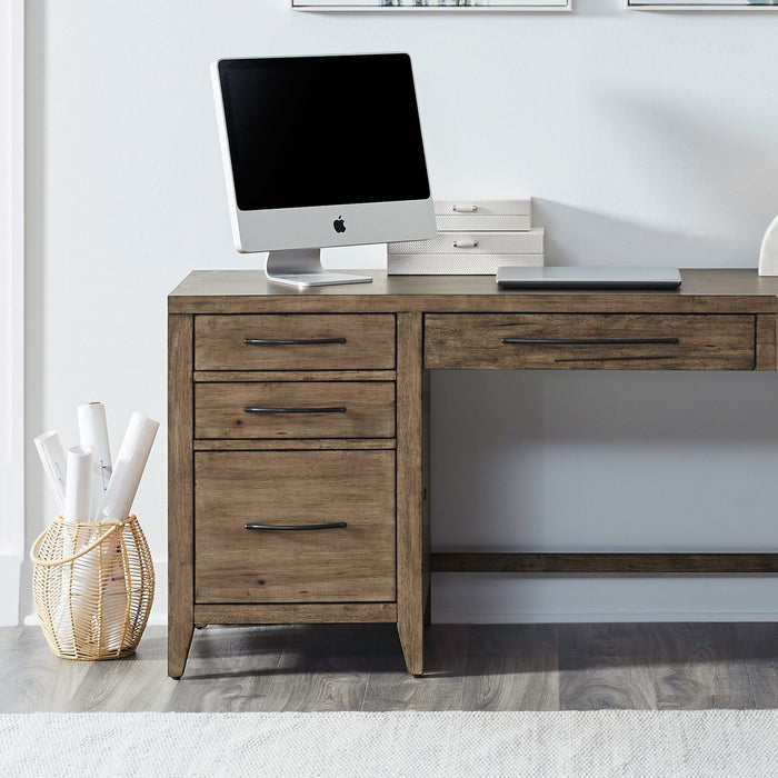 Shaker Lakes - L Writing Desk Base - Harvest Brown