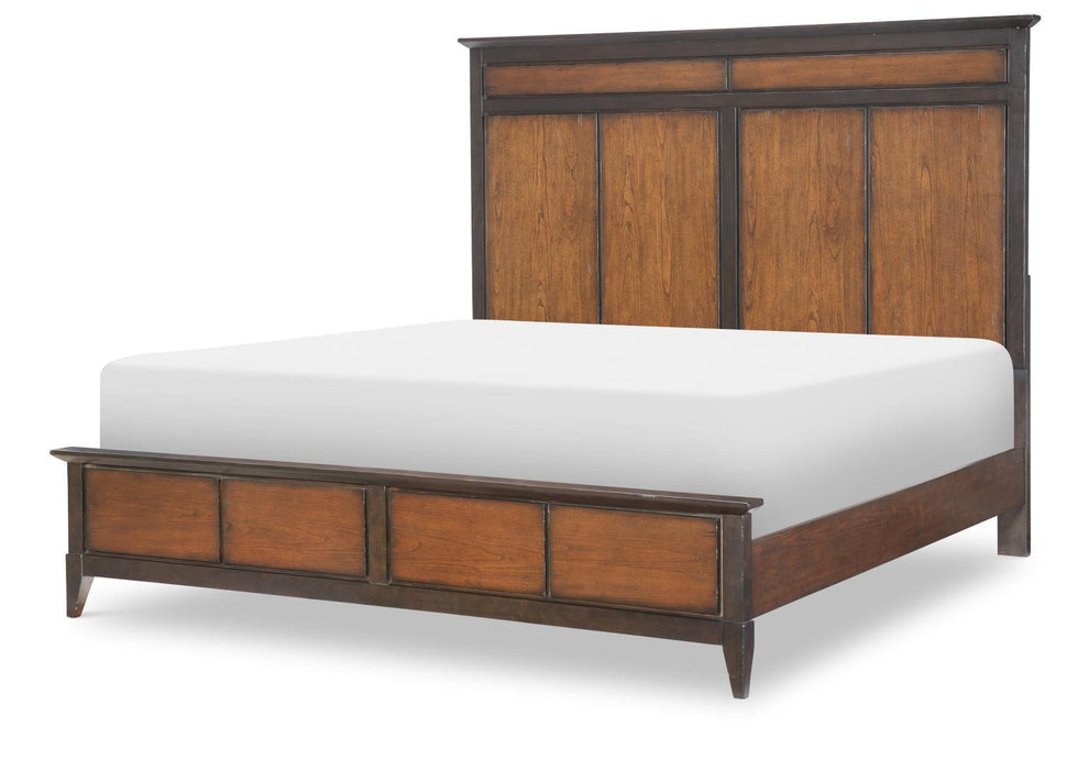 Fenmore - Complete Queen Panel Bed - Mocha And Distressed Cherry