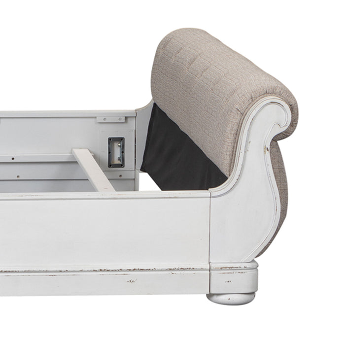 Magnolia Manor - King Upholstered Sleigh Footboard - White