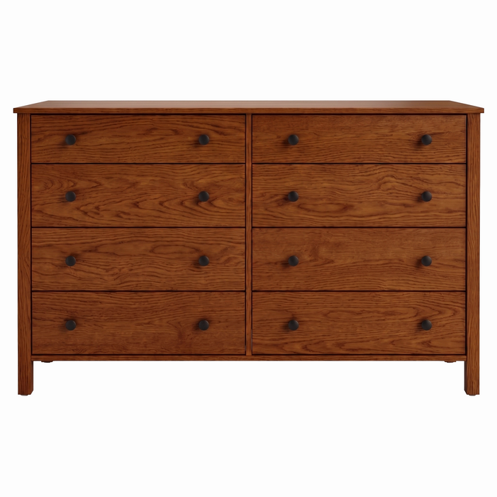 Addison Eight Drawer Dresser — Oak wood reference; selected finish may differ