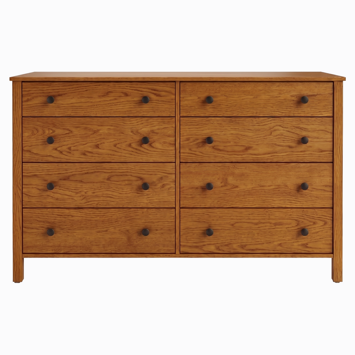 Addison Eight Drawer Dresser — Oak wood reference; selected finish may differ