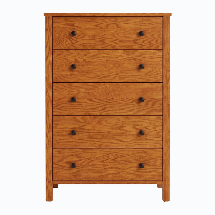 Addison Five Drawer Chest — Oak wood reference; selected finish may differ