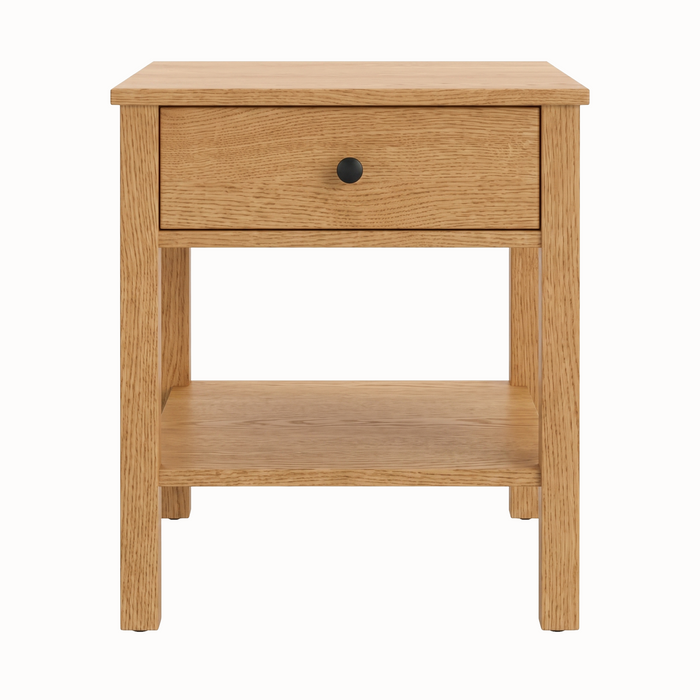 Addison One Drawer Nightstand — Oak wood reference; selected finish may differ