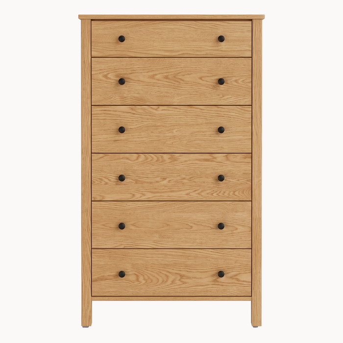 Addison Six Drawer Chest — Oak wood reference; selected finish may differ
