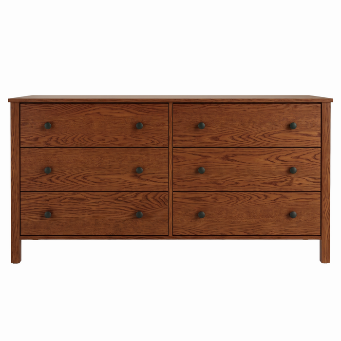 Addison Six Drawer Dresser — Oak wood reference; selected finish may differ