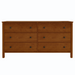 Addison Six Drawer Dresser — Cherry wood reference; selected finish may differ