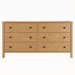 Addison Six Drawer Dresser — Oak wood reference; selected finish may differ