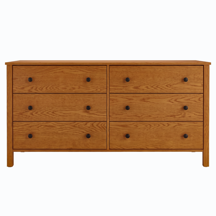 Addison Six Drawer Dresser — Oak wood reference; selected finish may differ