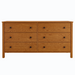 Addison Six Drawer Dresser — Oak wood reference; selected finish may differ