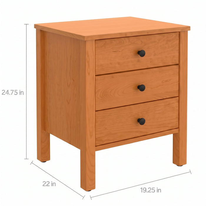 Addison Three Drawer Nightstand — supplier reference image 2; selected finish may differ