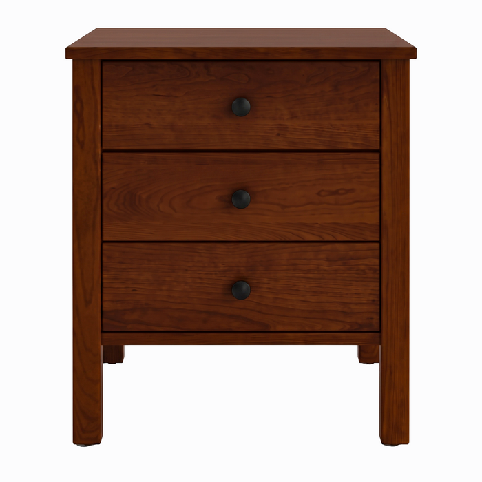 Addison Three Drawer Nightstand — Cherry wood reference; selected finish may differ