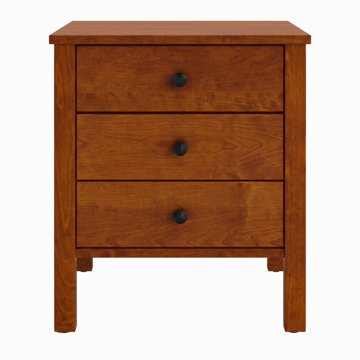 Addison Three Drawer Nightstand — Maple wood reference; selected finish may differ
