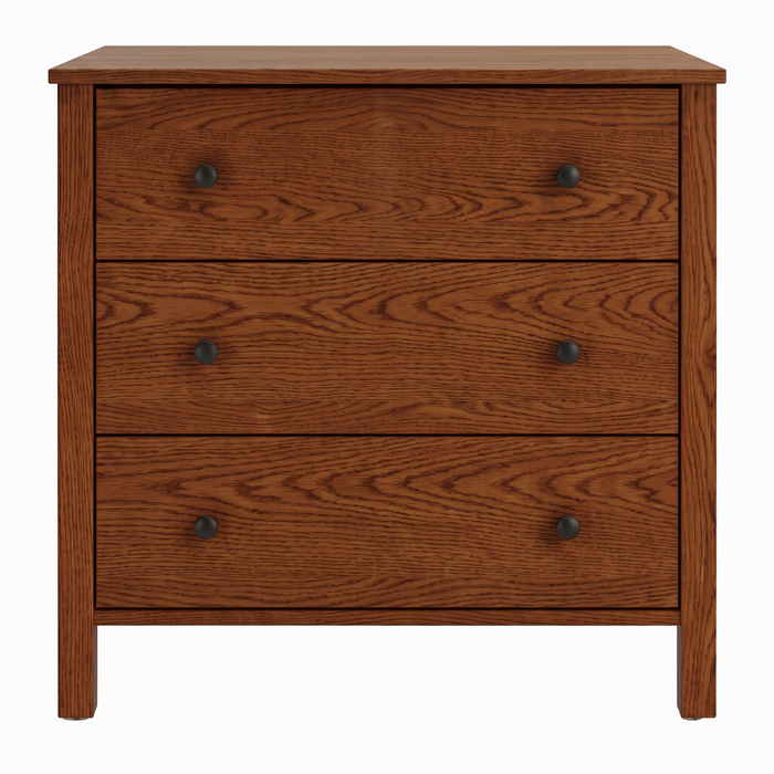 Addison Three Drawer Chest — Oak wood reference; selected finish may differ