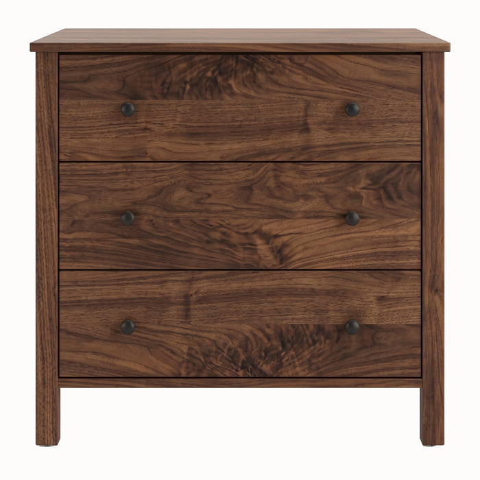 Addison Three Drawer Chest — Walnut wood reference; selected finish may differ