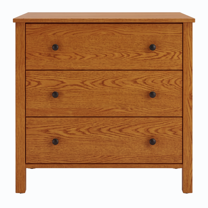 Addison Three Drawer Chest — Oak wood reference; selected finish may differ