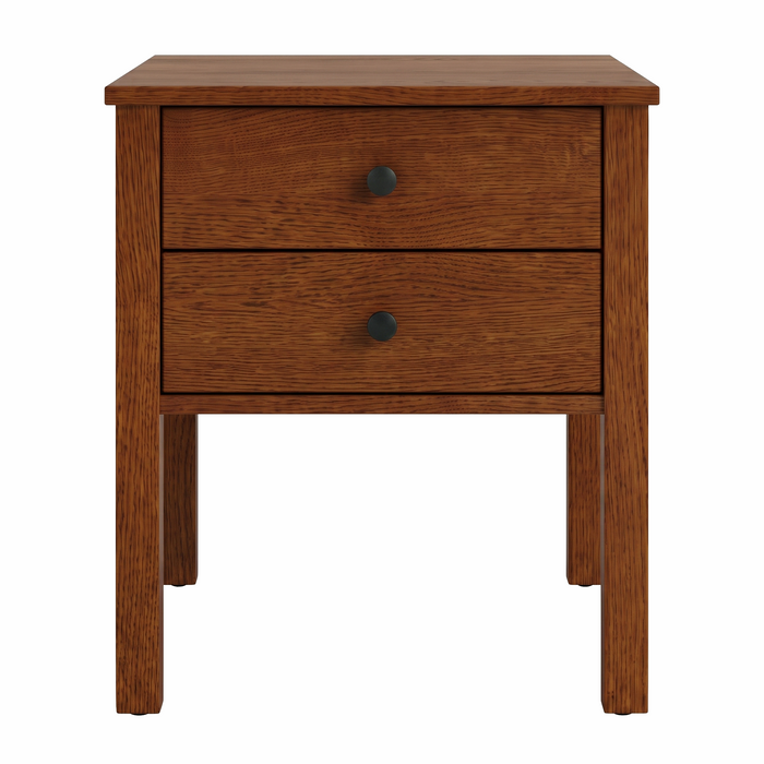 Addison Two Drawer Nightstand — Oak wood reference; selected finish may differ