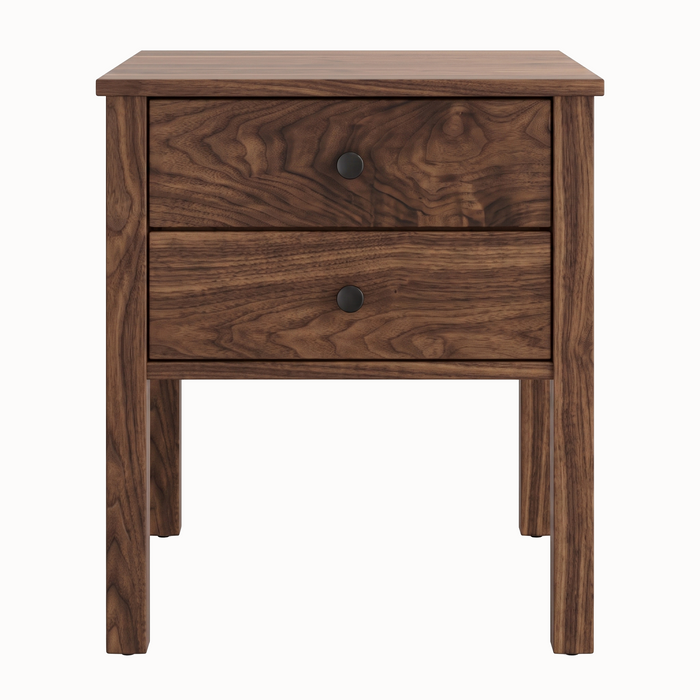 Addison Two Drawer Nightstand — Walnut wood reference; selected finish may differ