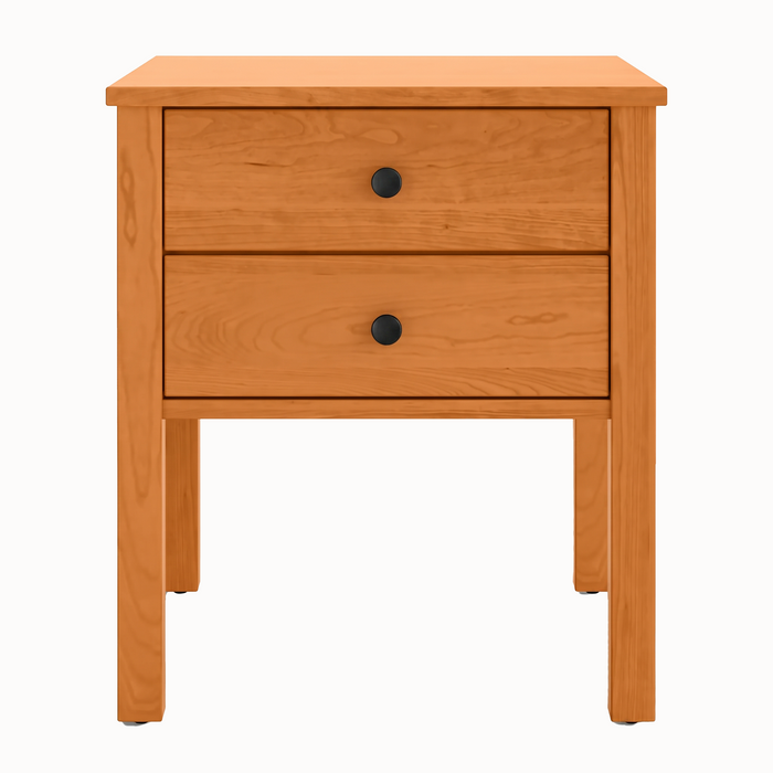 Addison Two Drawer Nightstand — Cherry wood reference; selected finish may differ