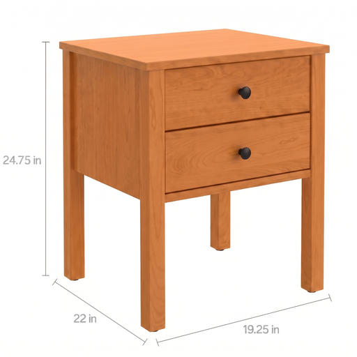 Addison Two Drawer Nightstand — supplier reference image 2; selected finish may differ
