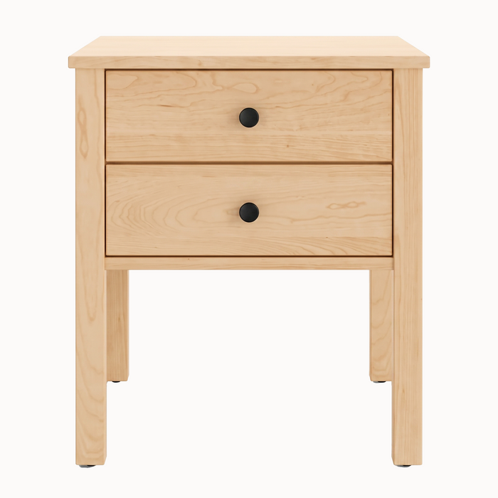 Addison Two Drawer Nightstand — Maple wood reference; selected finish may differ
