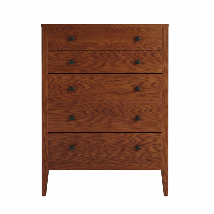 Allen Five Drawer Chest — Oak wood reference; selected finish may differ