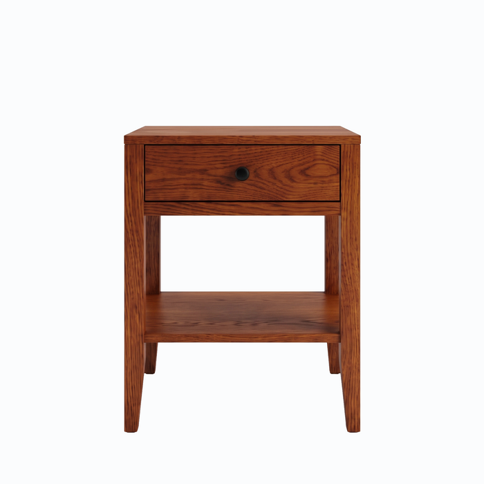 Allen One Drawer Nightstand — Oak wood reference; selected finish may differ