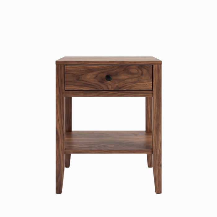 Allen One Drawer Nightstand — Walnut wood reference; selected finish may differ