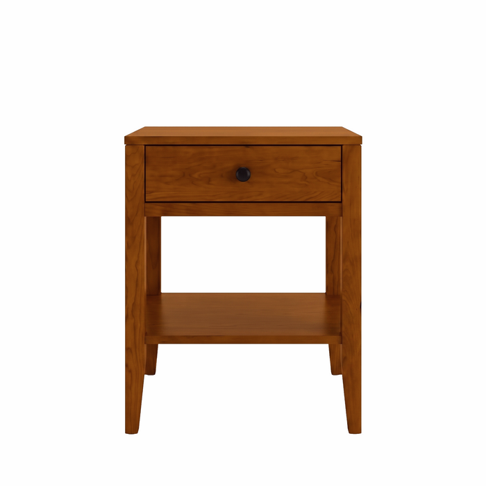 Allen One Drawer Nightstand — Cherry wood reference; selected finish may differ