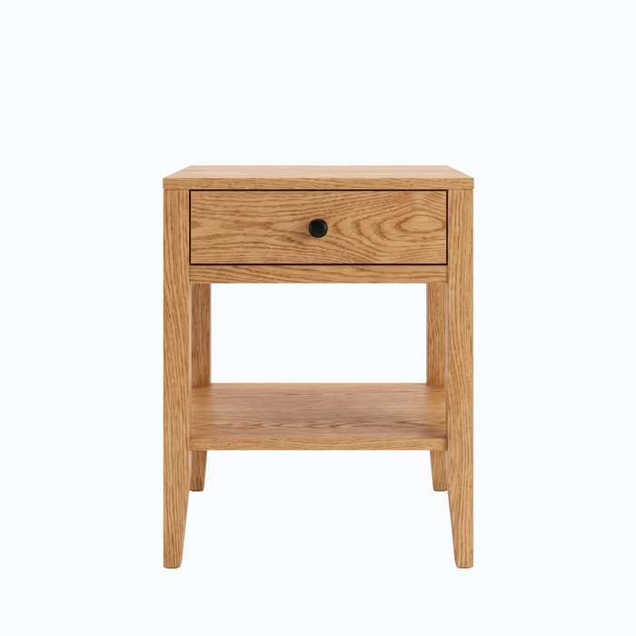 Allen One Drawer Nightstand — Oak wood reference; selected finish may differ