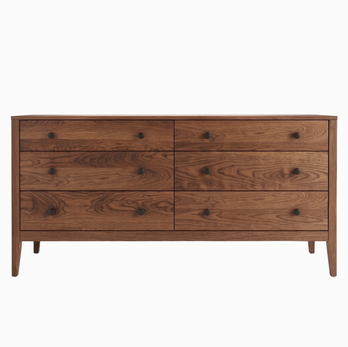 Allen Six Drawer Dresser — Walnut wood reference; selected finish may differ