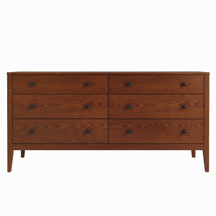 Allen Six Drawer Dresser — Oak wood reference; selected finish may differ