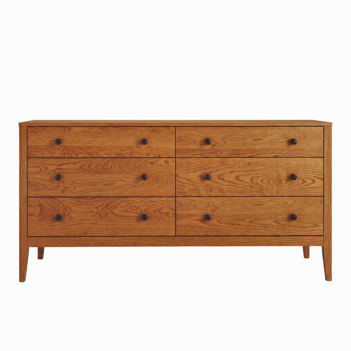 Allen Six Drawer Dresser — Oak wood reference; selected finish may differ